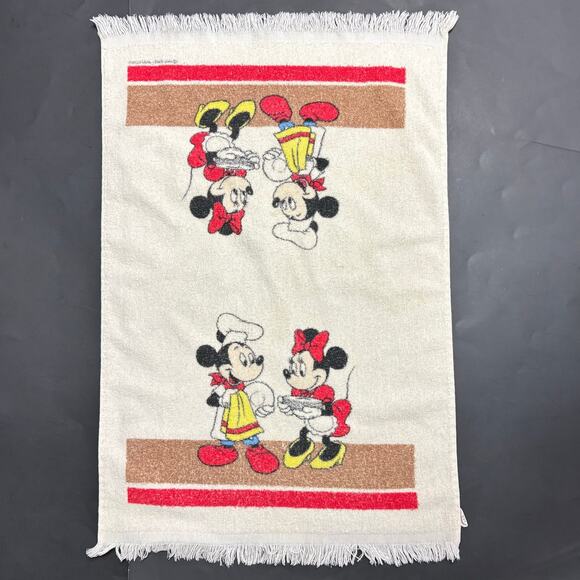Vintage Mickey Minnie Mouse Hand Towel 15x23 Cannon Walt Disney Productions USA - Picture 1 of 9